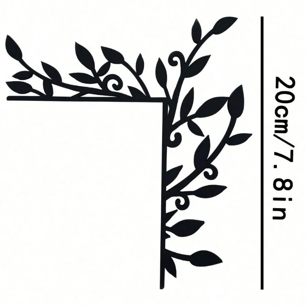 Décoration de jardin en métal, art mural d'angle pour porte ou fenêtre, décoration élégante en fer p