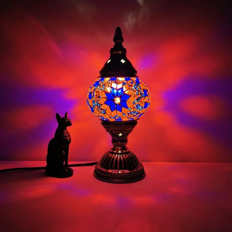 Lampe de Table faite à la main, vitrail turc, abat-jour, Art Vintage, mosaïque romantique, lumières 