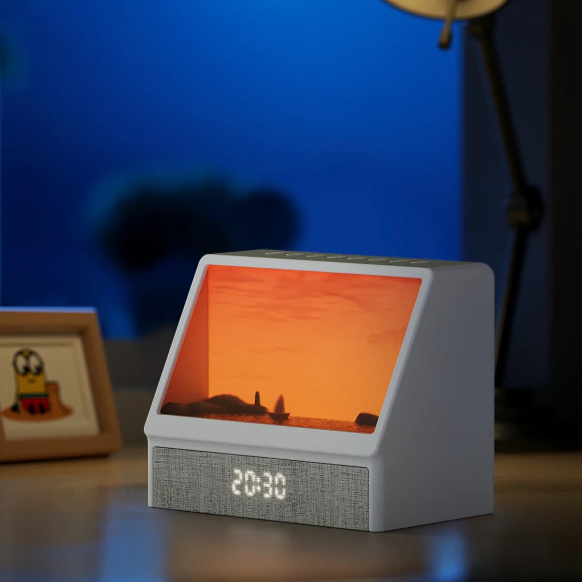 Réveil Bluetooth lever du soleil, lumière de Table, bruit blanc, lumière de réveil avec 12 sons, hor