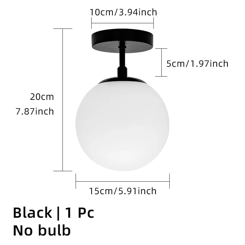 Plafonnier LED moderne en forme de boule, lampe d'entrée pour couloir, hall d'entrée, lampe de balco