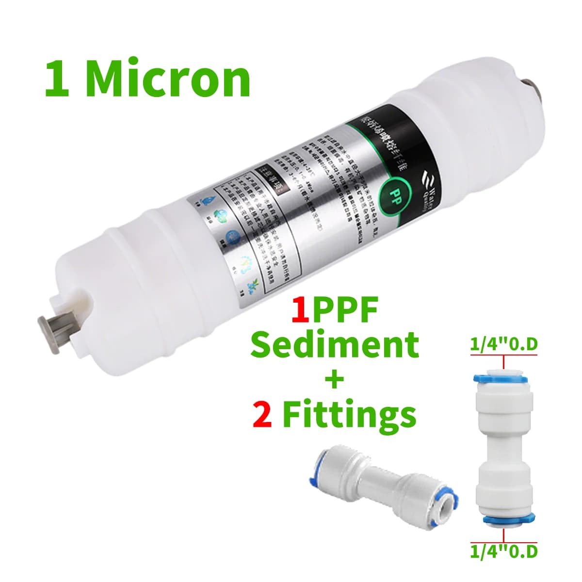 Cartouche filtrante sédiments PPF de 10 pouces, 1 micron, remplacement de Purification d'eau à haut 
