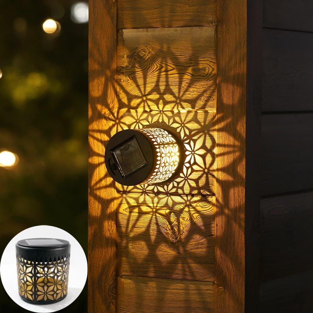 Lampe murale solaire extérieure étanche à projection pour jardin, clôture, terrasse, escalier, patio
