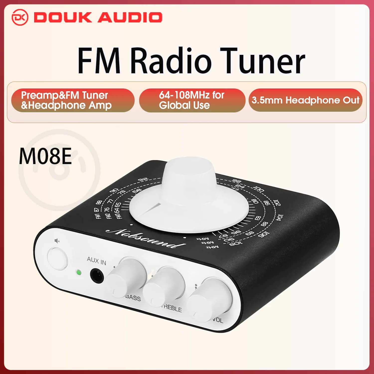 Douk Audio M08E Mini accordeur Radio FM 64-108MHz récepteur stéréo préampli amplificateur de casque 