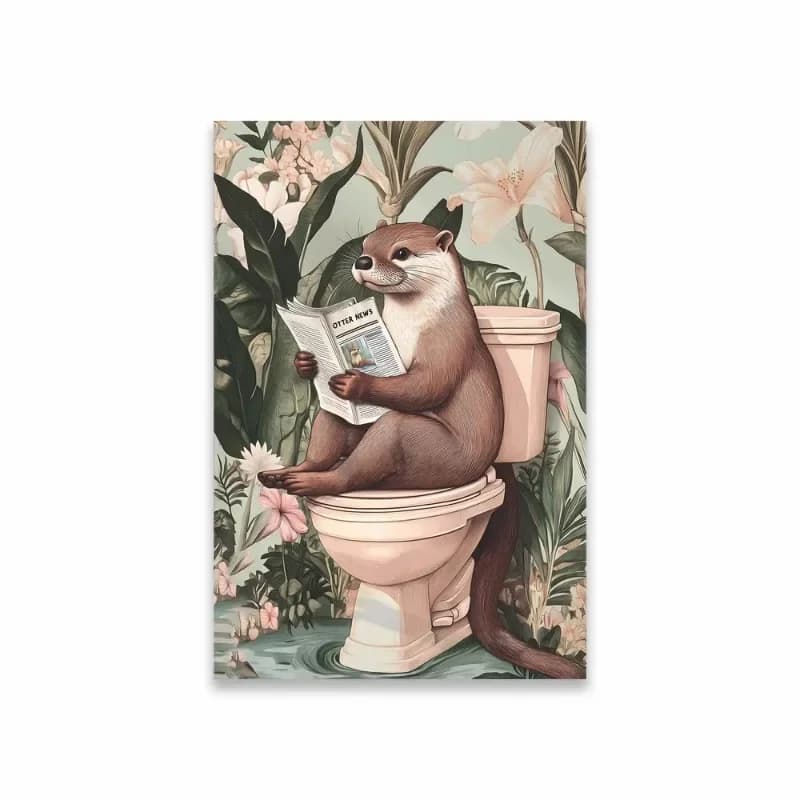 Zèbre sur toilettes salle de bain affiche girafe sur toilettes drôle salle de bain tigre mur Art imp