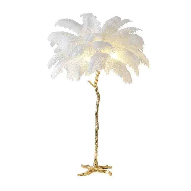 Lampadaire LED sur pied en plumes d'autruche, style nordique moderne, pour diffusion en direct Ins, 