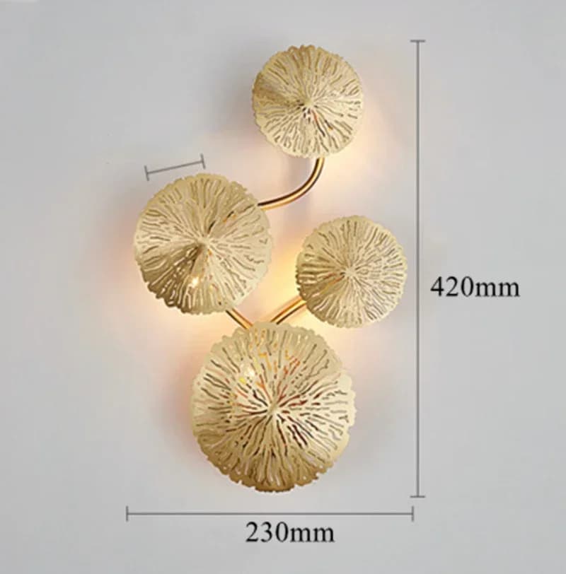 Applique murale moderne en forme de feuille de lotus pour salle de bain, éclairage LED, décoration L