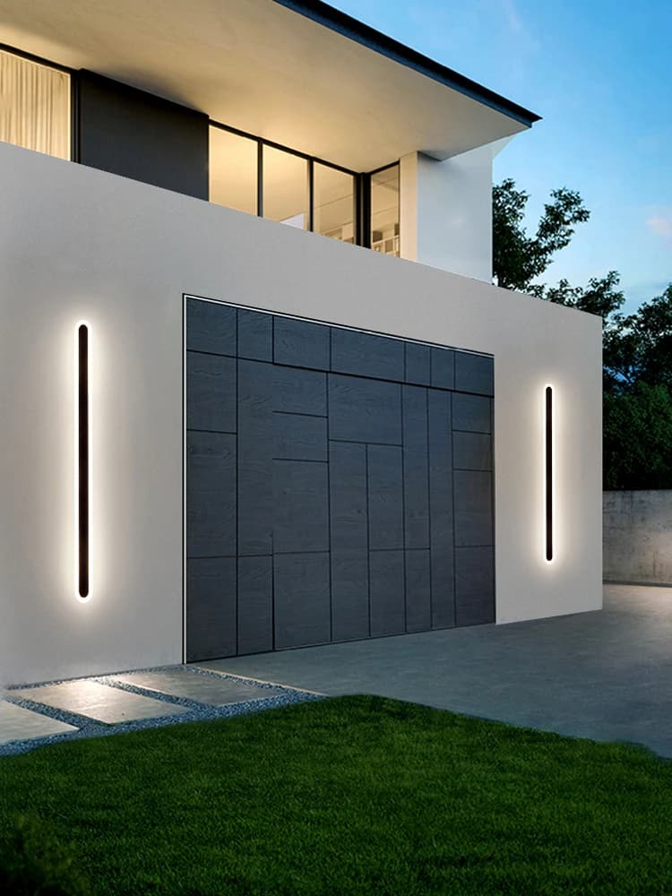 Applique Murale LED Imperméable au Design Minimaliste Long, Luminaire Décoratif d'Extérieur, Idéal p