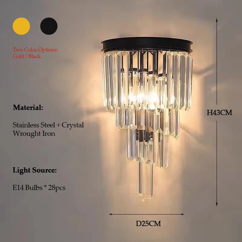 Collection de lampes en cristal Lustre, lustre LED noir et or, éclairage suspendu pour la maison, lu