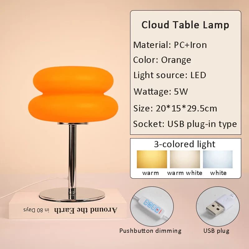 Lampe de table LED Macaron, trichromatique, à intensité variable, protection oculaire, lumière douce