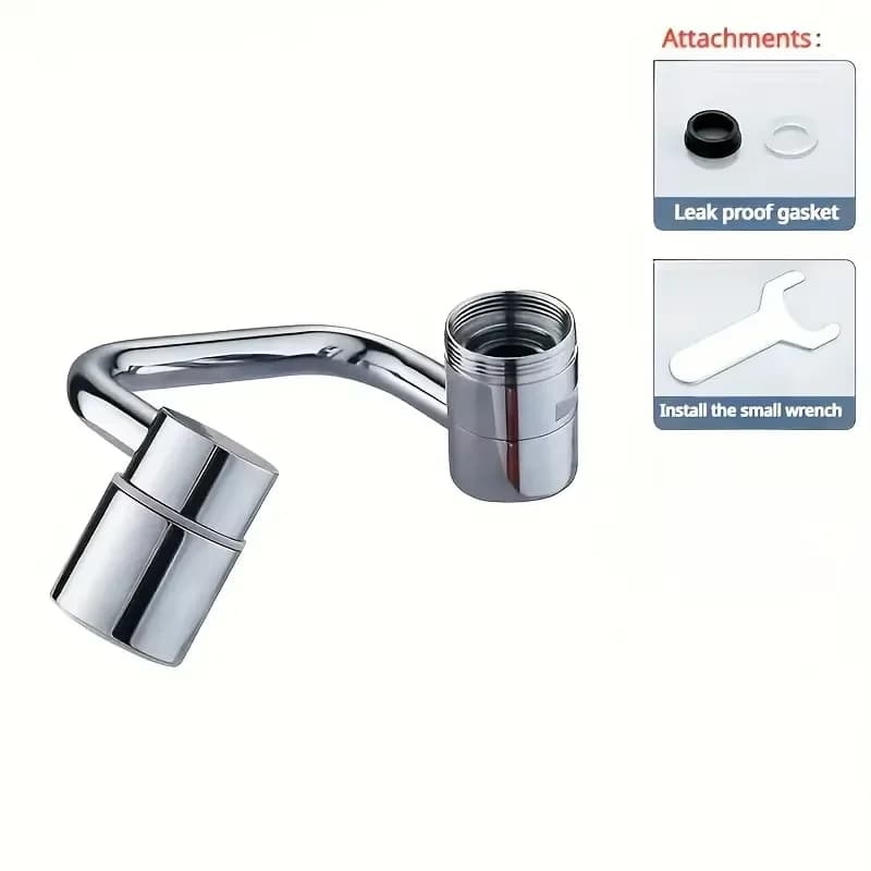 Prolongateur de robinet de cuisine 1080 °   Accessoire d'évier rotatif en acier inoxydable universel