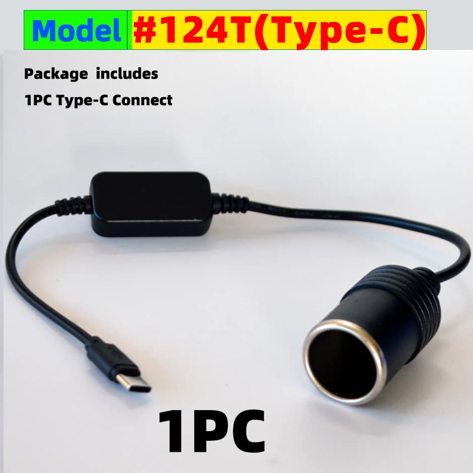 Chargeurs USB ou Type C vers allume-cigare, convertisseur 5V à 12V, prise d'extension de câble, adap