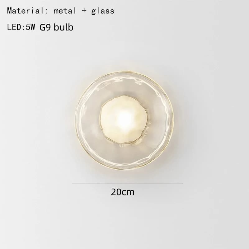 Nordic Ceto-Applique Murale en Verre Transparent, Lampe Grise et Blanche, Chambre, Salon, Canapé, Re