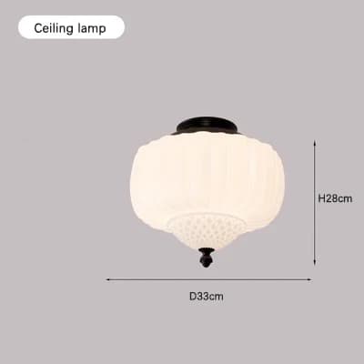 Lampe Suspendue en Verre Blanc de Lait Style Médiéval Français, Plafonnier Moderne Américain Rétro p