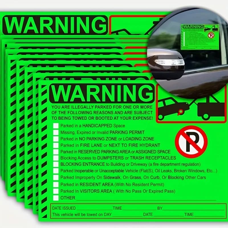 10 autocollants de Violation de stationnement, autocollants d'avertissement de stationnement, averti