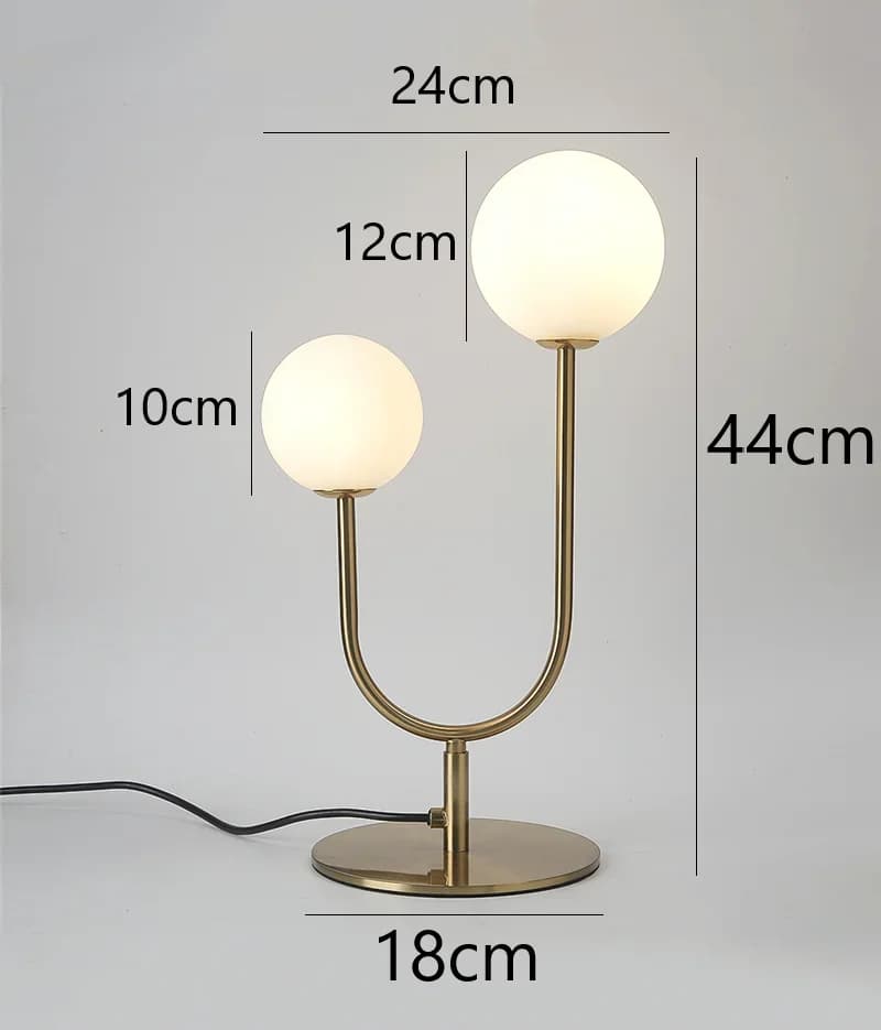 Lampadaire boule de verre nordique en forme de U, lampe de bureau moderne, lampe de lecture de cheve