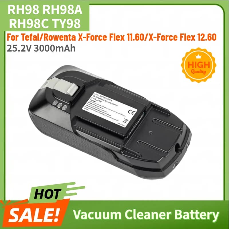 Batterie de haute qualité 3000mAh RH98 RH98A RH98C TY98 pour aspirateur Tefal/Rowenta X-Force Flex 1