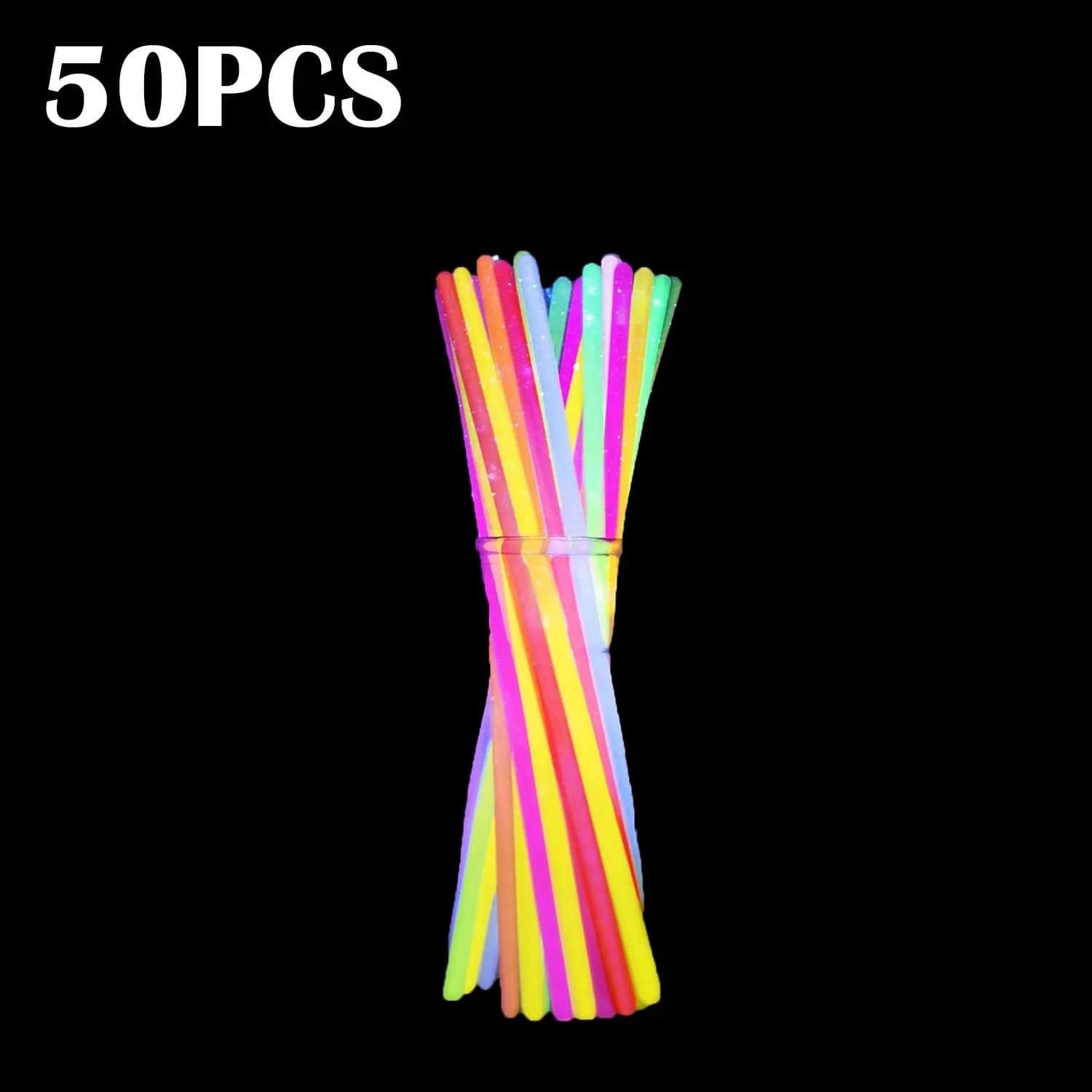 Bâtons lumineux colorés fluorescents qui brillent dans la nuit, pour Bracelet et collier, fourniture