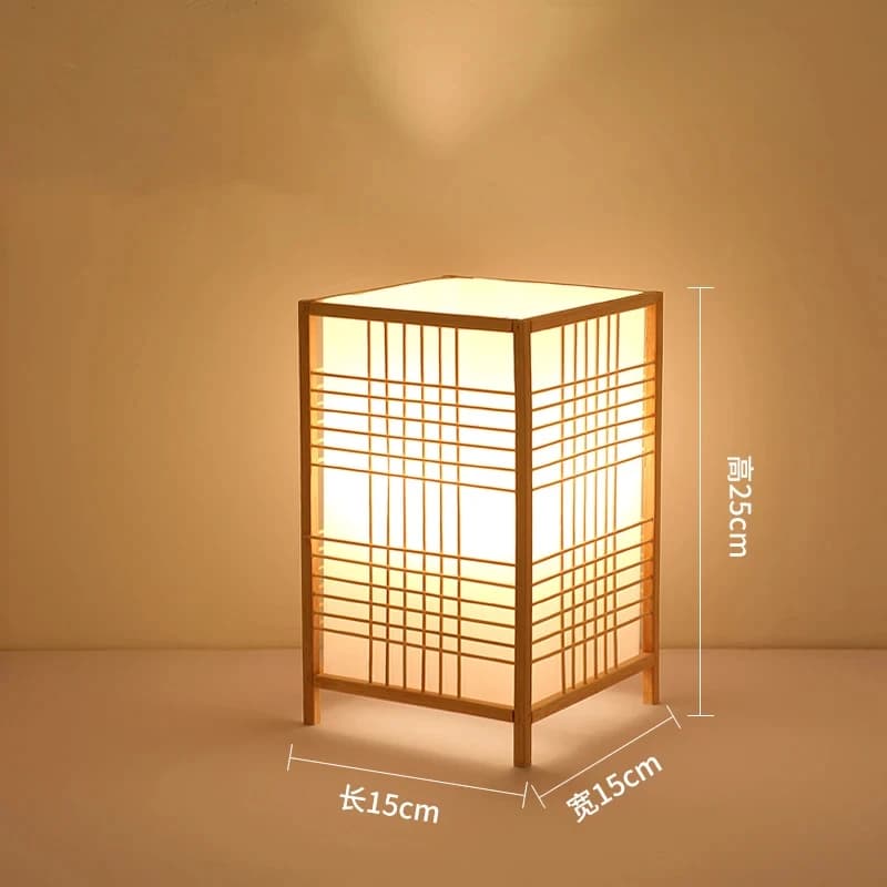 Bambou tissage bambou artisanat minimaliste chambre bureau d'étude petit livre lampe table de chevet