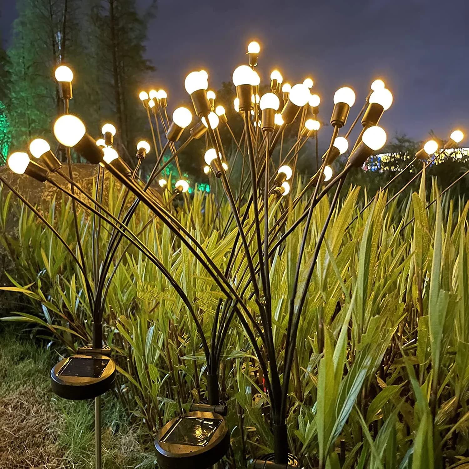 Lampes solaires d'extérieur en forme de lucioles, 6 LED, lampe oscillante, étanche, pour allée, pelo