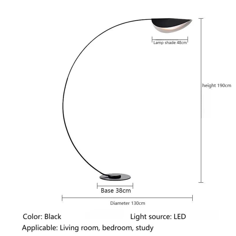Lampadaire LED moderne en Arc noir Parabola, lampe industrielle américaine pour chambre à coucher, d