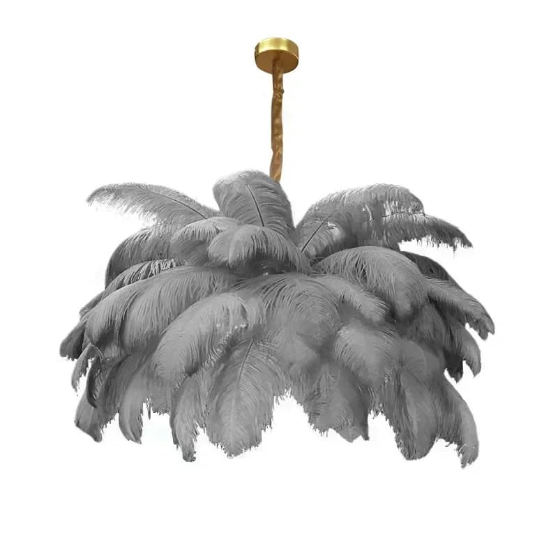 Lustre Plumes LED Suspendu, Décoration Nordique pour la Maison, Luminaire Moderne pour Salon