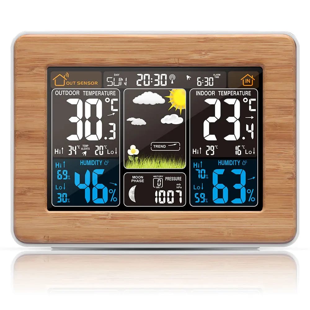 Thermohygromètre électronique Station météorologique Calendrier perpétuel Horloge atomique WWVB Cali