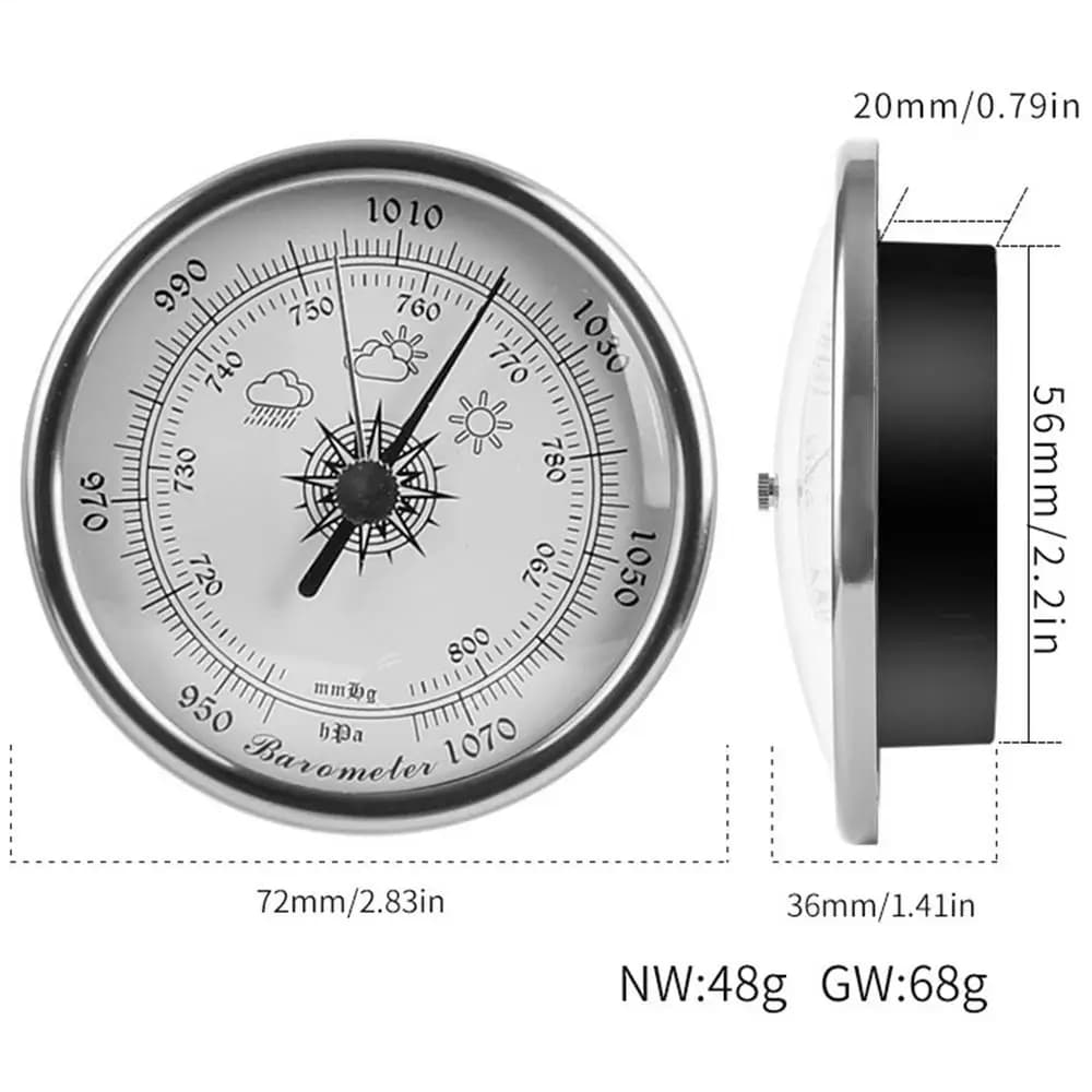 Baromètre de haute précision 70 mm, indicateur météo, station météo, jauge de pression pour la maiso