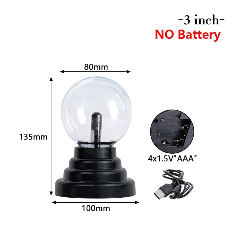 Lampe boule de Plasma magique 220V 3 4 5 6 8 pouces lampe électrique veilleuse enfants cadeau annive