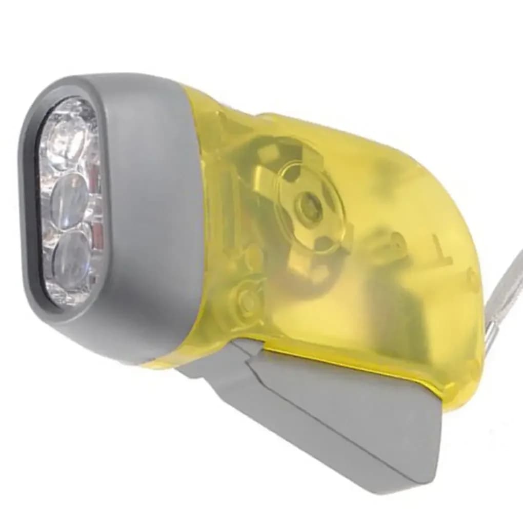 Lampe torche LED portable à manivelle, auto-alimentée par dynamo, génération d'énergie manuelle par 