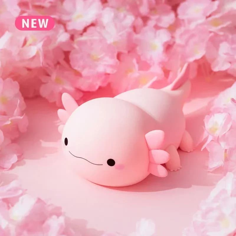Axolotl-Veilleuse en Silicone pour Bébé et Enfant, Lampe de Table Rechargeable par USB, Commande Tac