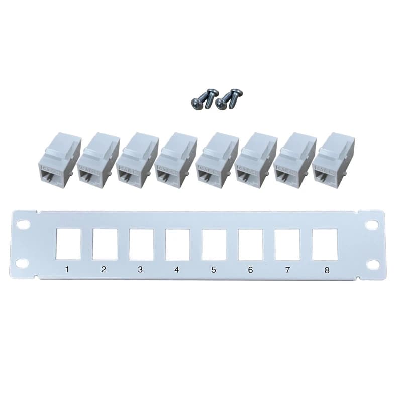 Panneau de brassage non blindé CAT5e à 8 ports, montage en rack, 8 ports Ethernet Gigabit RJ45 B0KA