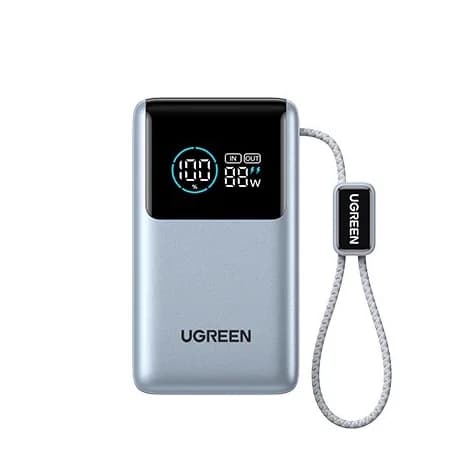 UGREEN 10000mAh 55w 2C1A Power Bank avec câble de connecteur USB C intégré, chargeur Portable avec c