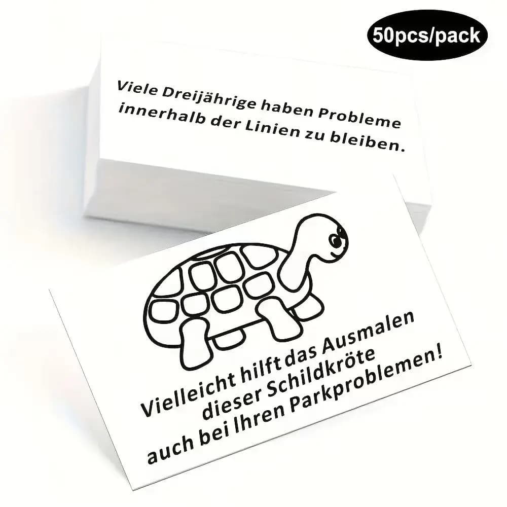 50 cartes de stationnement amusantes allemandes, cartes de stationnement illégal amusantes pour voit