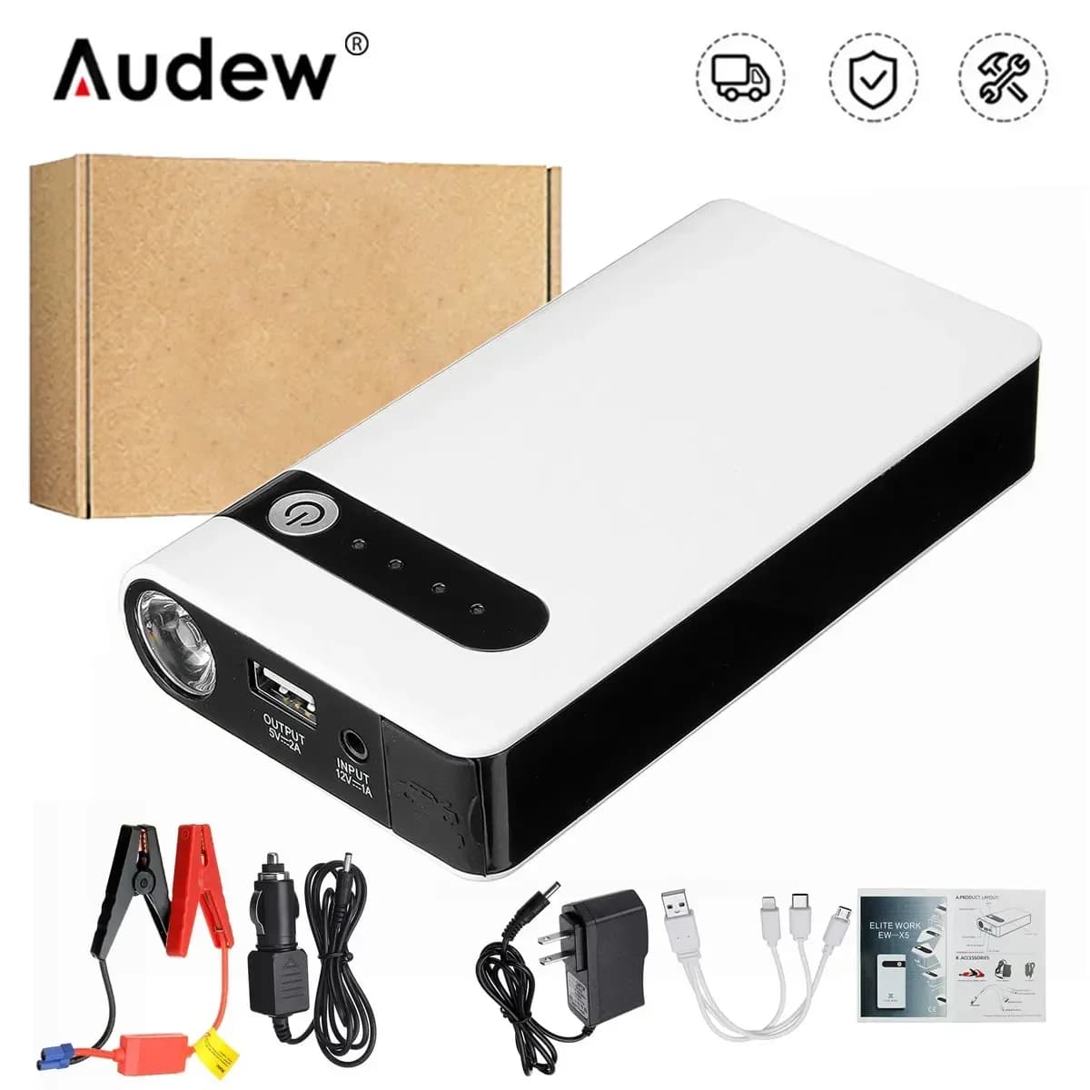Démarreur de batterie de voiture portable, dispositif de démarrage, booster, banque d'alimentation, 