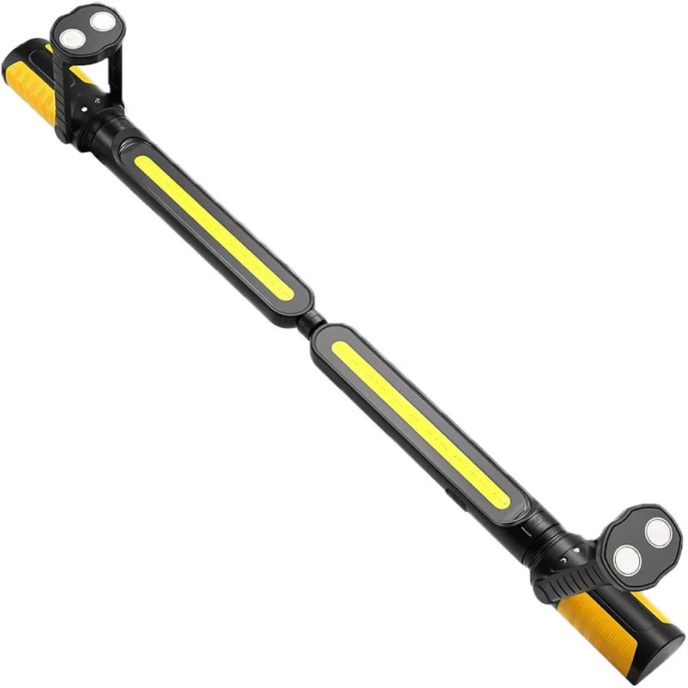 Lampe de travail LED mécanique 1400LM, base magnétique, pliable, barre lumineuse rotative, haute lum