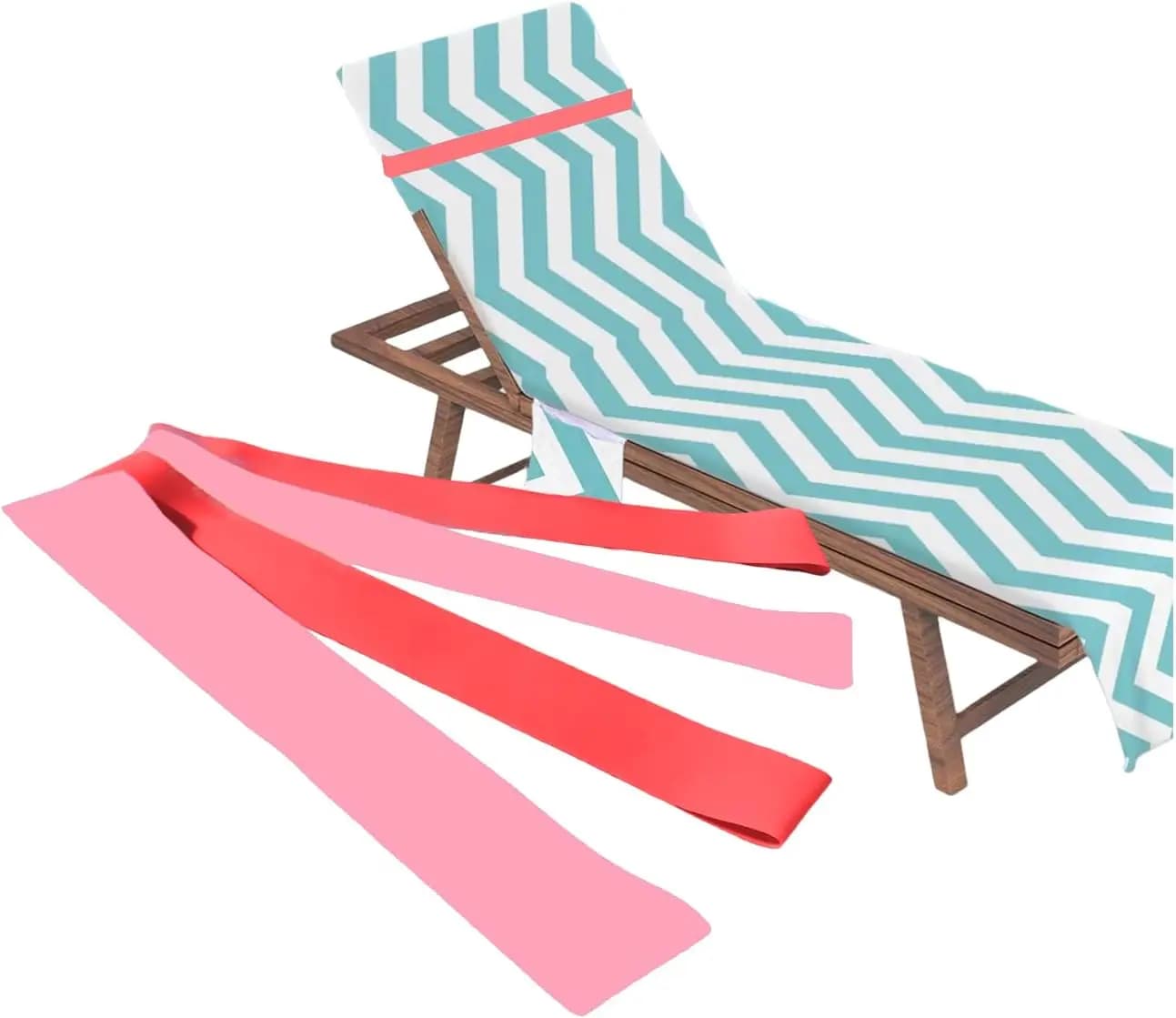 Paquet de 4 bandes de serviettes, bandes de serviettes pour chaise de plage, pinces à serviettes en 