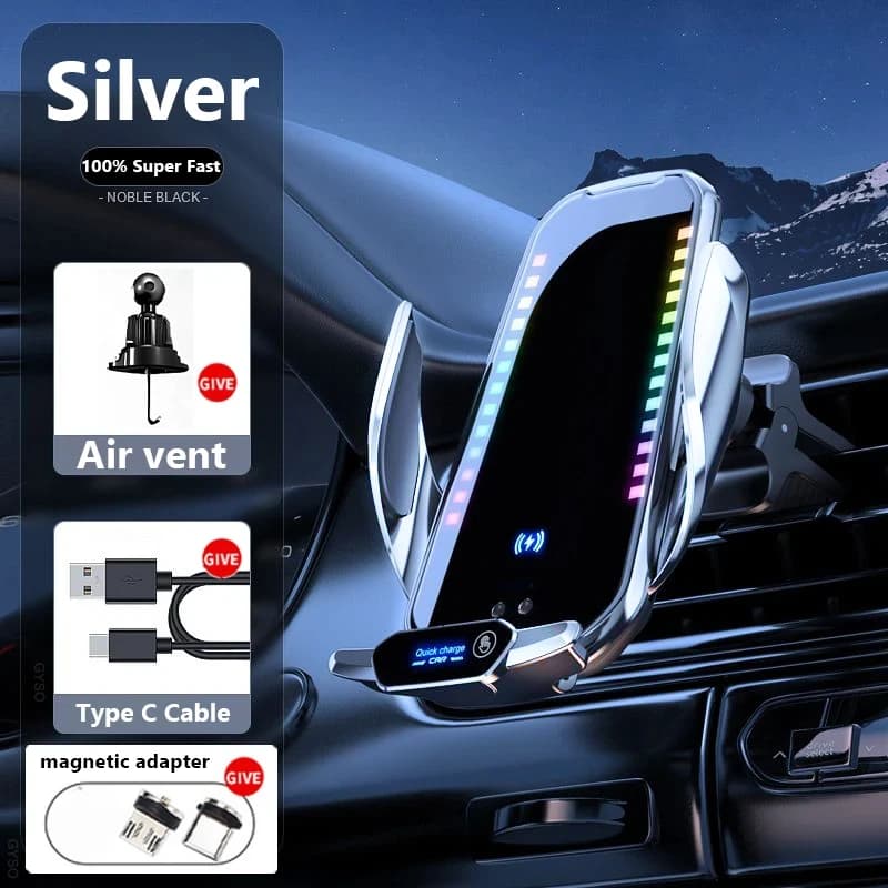Support de téléphone de voiture chargeur sans fil, chargeur à induction 50W pour iPhone 12, 13, 14, 