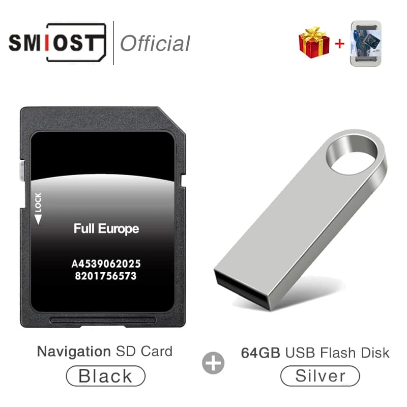 Cartes SMIOST Version 2025 pour Smart 453 avec navigation Cool & Media, mise à jour complète des car