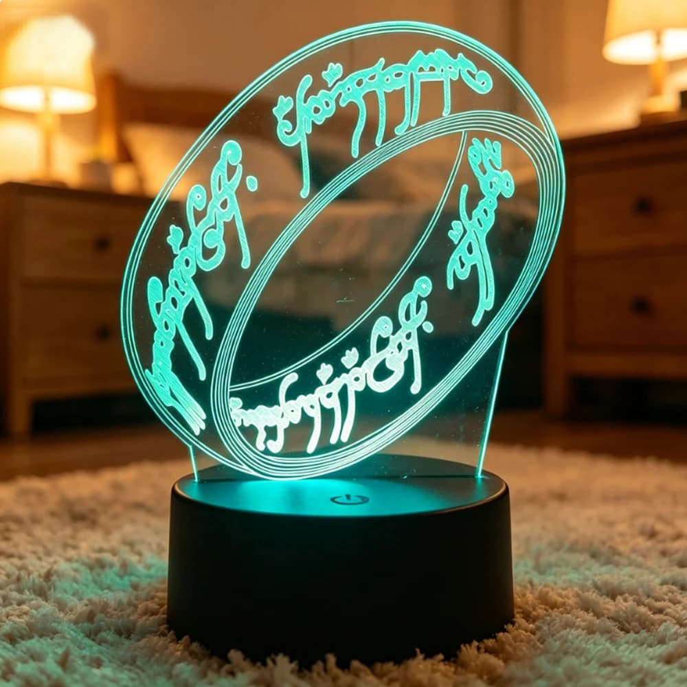 Lampe de nuit LED 3D Seigneur des Anneaux, 7 couleurs, tactile intelligente, lumières décoratives po