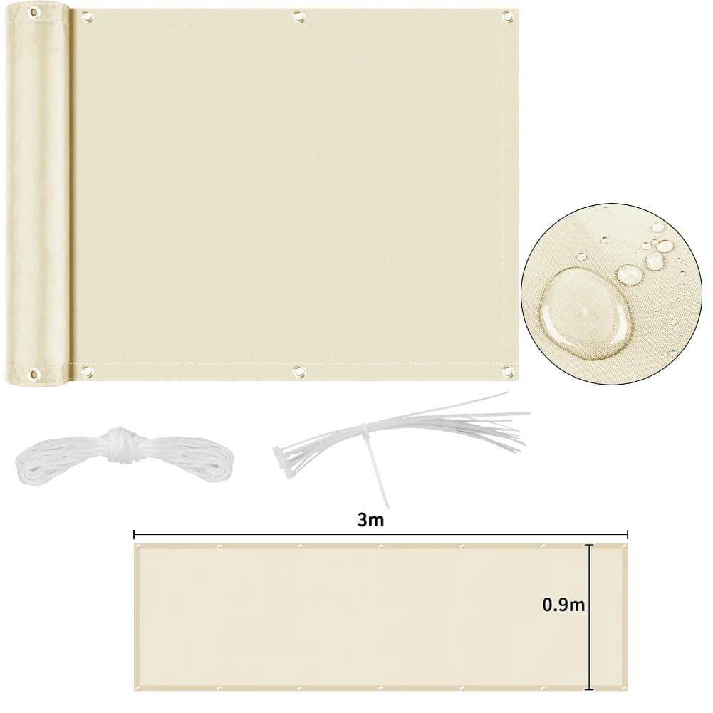 Brise-vue robuste pour clôture, en tissu maillé avec œillets, protection UV, pour jardin et terrasse