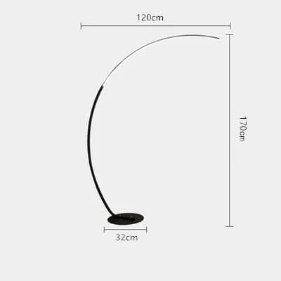Lampadaire nordique en forme d'arc, lampe Led moderne à intensité variable avec télécommande, éclair