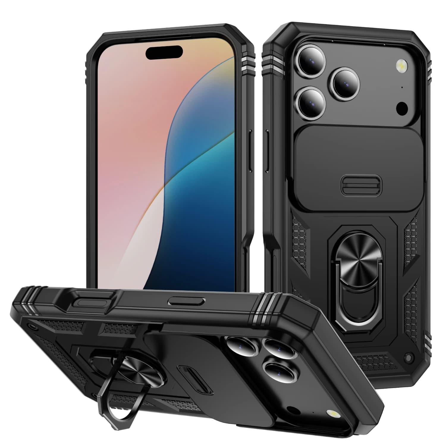 Pour iPhone 17 Pro Max 17 Air 16e 16 Pro Max 15 14 13 12 étui pour appareil photo coulissant robuste