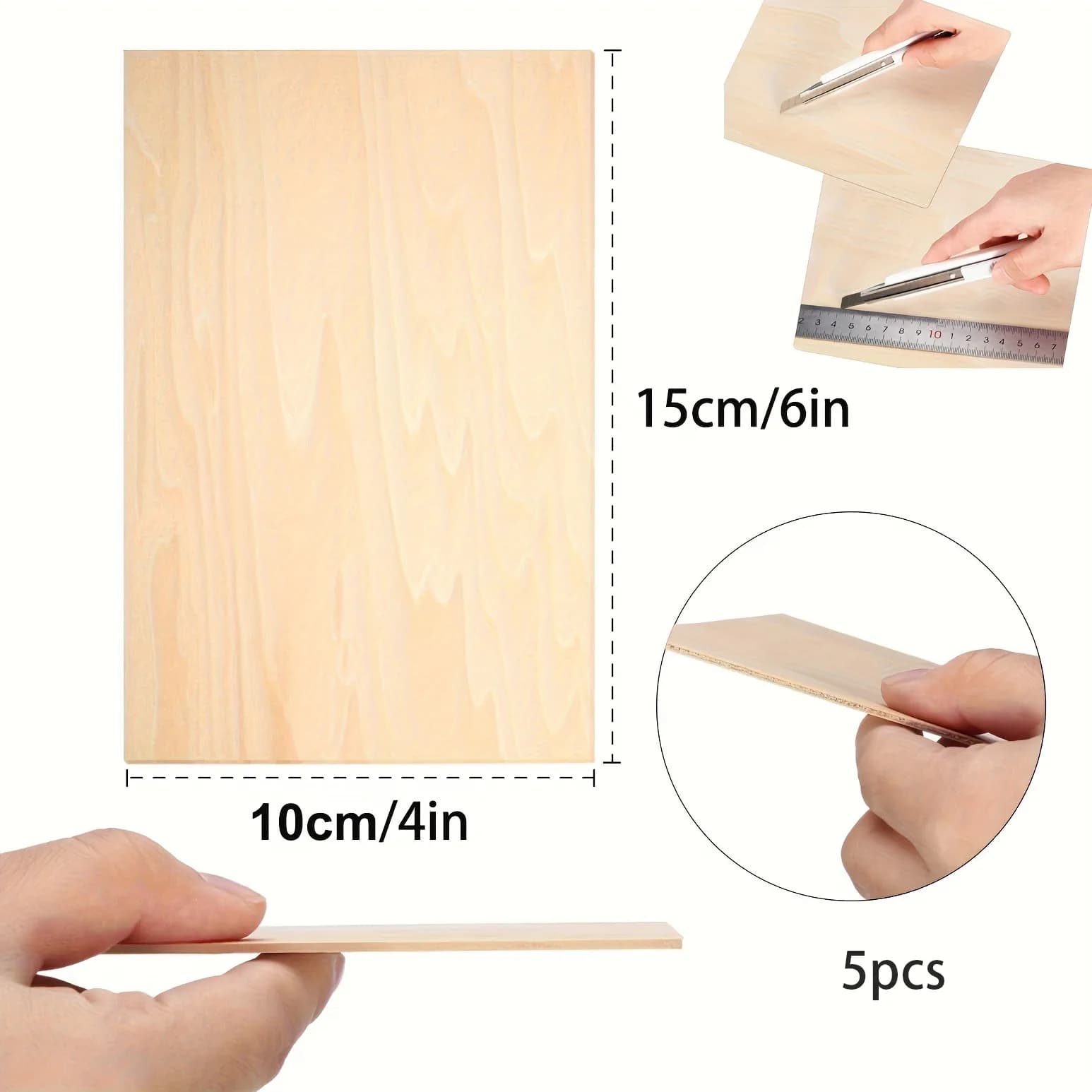 Lot de 5/15 feuilles de contreplaqué mince en tilleul et planches de bois de balsa pour l'artisanat,