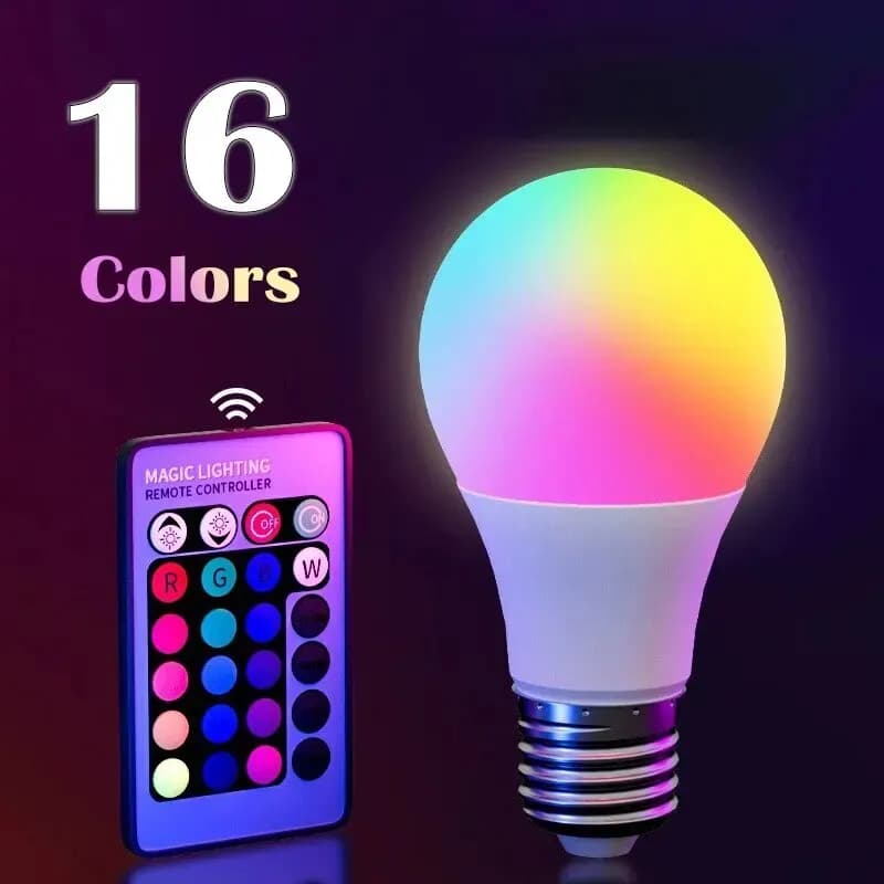 Ampoule LED multicolore RGB, 16 couleurs, E27, 220V, éclairage domestique, variable, 24 touches, tél
