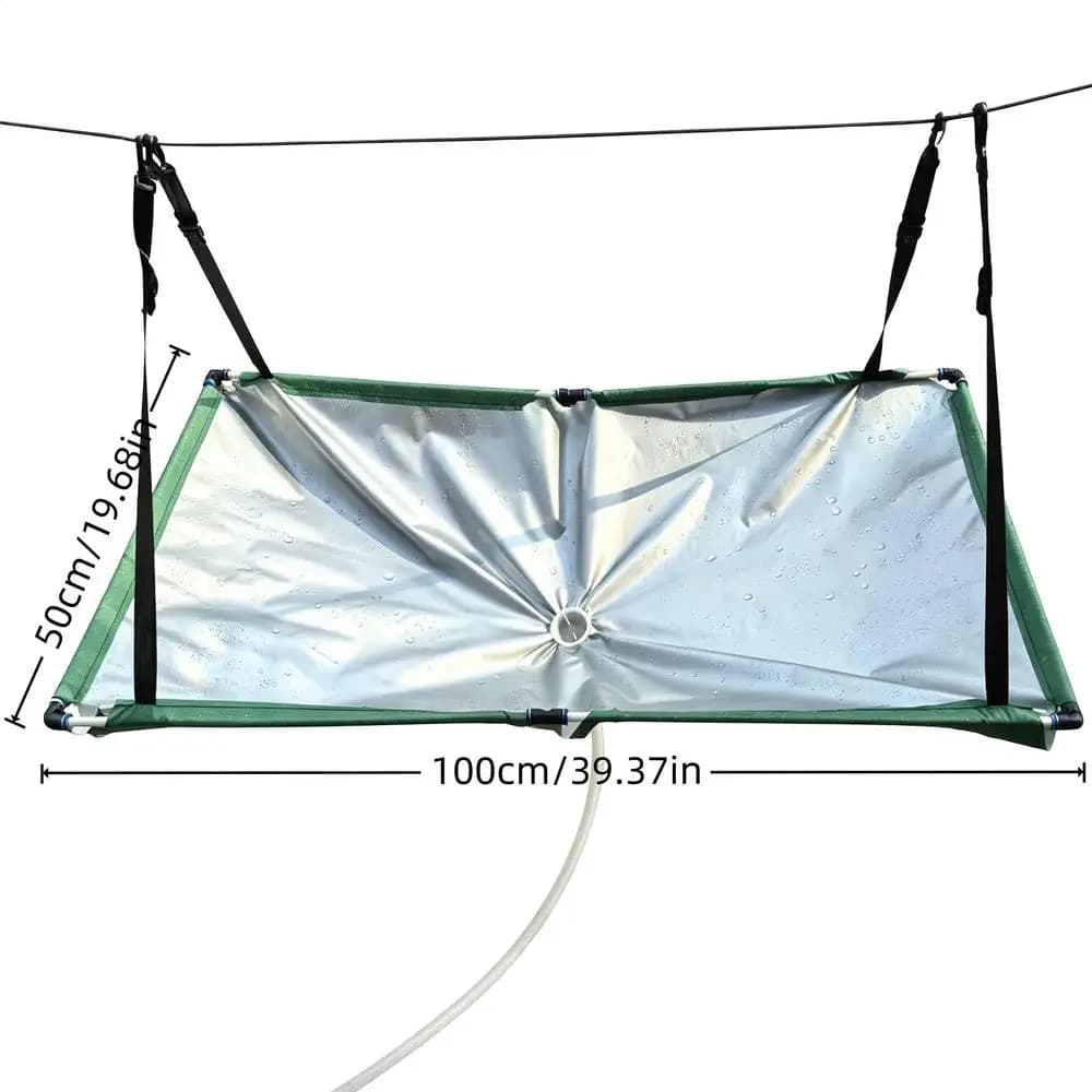 Collecteur d'eau de pluie extérieur avec guide d'eau et housse de protection suspendue, avec tuyau d