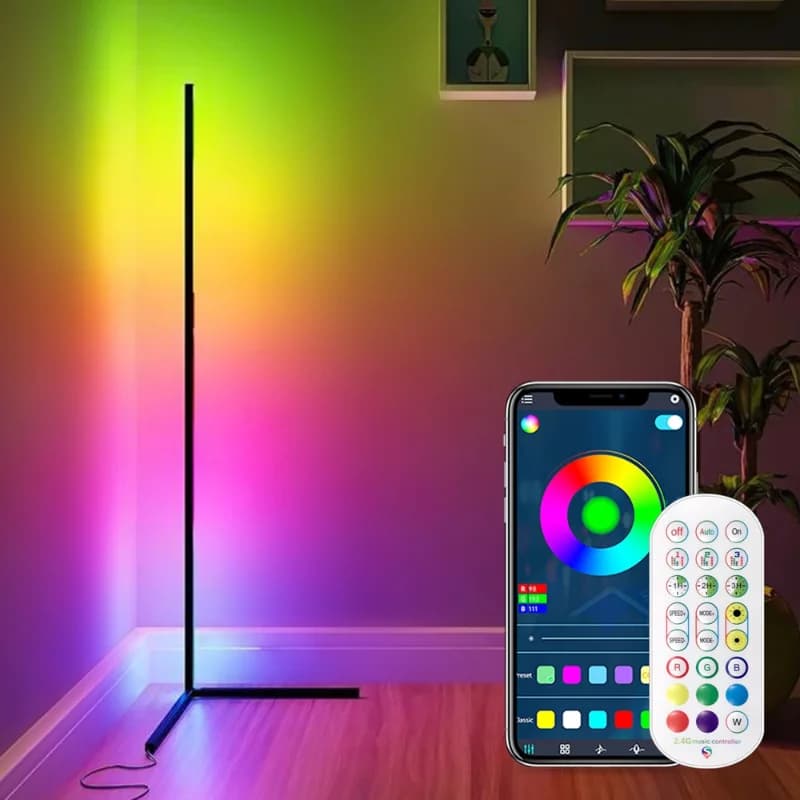 Lampe de sol LED Ambiance, lampe d'ambiance décorative, contrôle par application, télécommande, chan