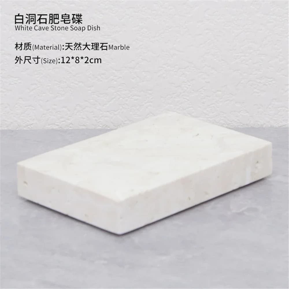 Ensemble d'accessoires de salle de bains en travertin Beige, distributeur de savon en marbre naturel