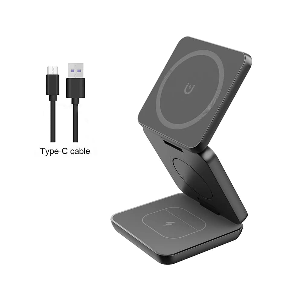 Station de charge magnétique pliable pour iPhone, chargeur sans fil pour iPhone 15, 14, 13, 12, Pro 