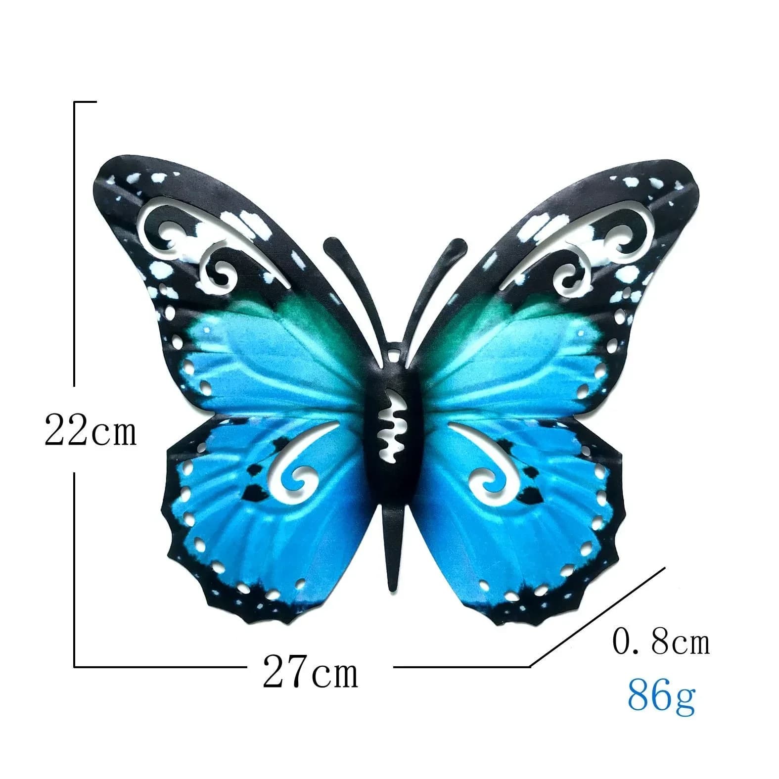 Papillon en métal pour la décoration de jardin, grand mur extérieur, art de la maison, beauté sur le