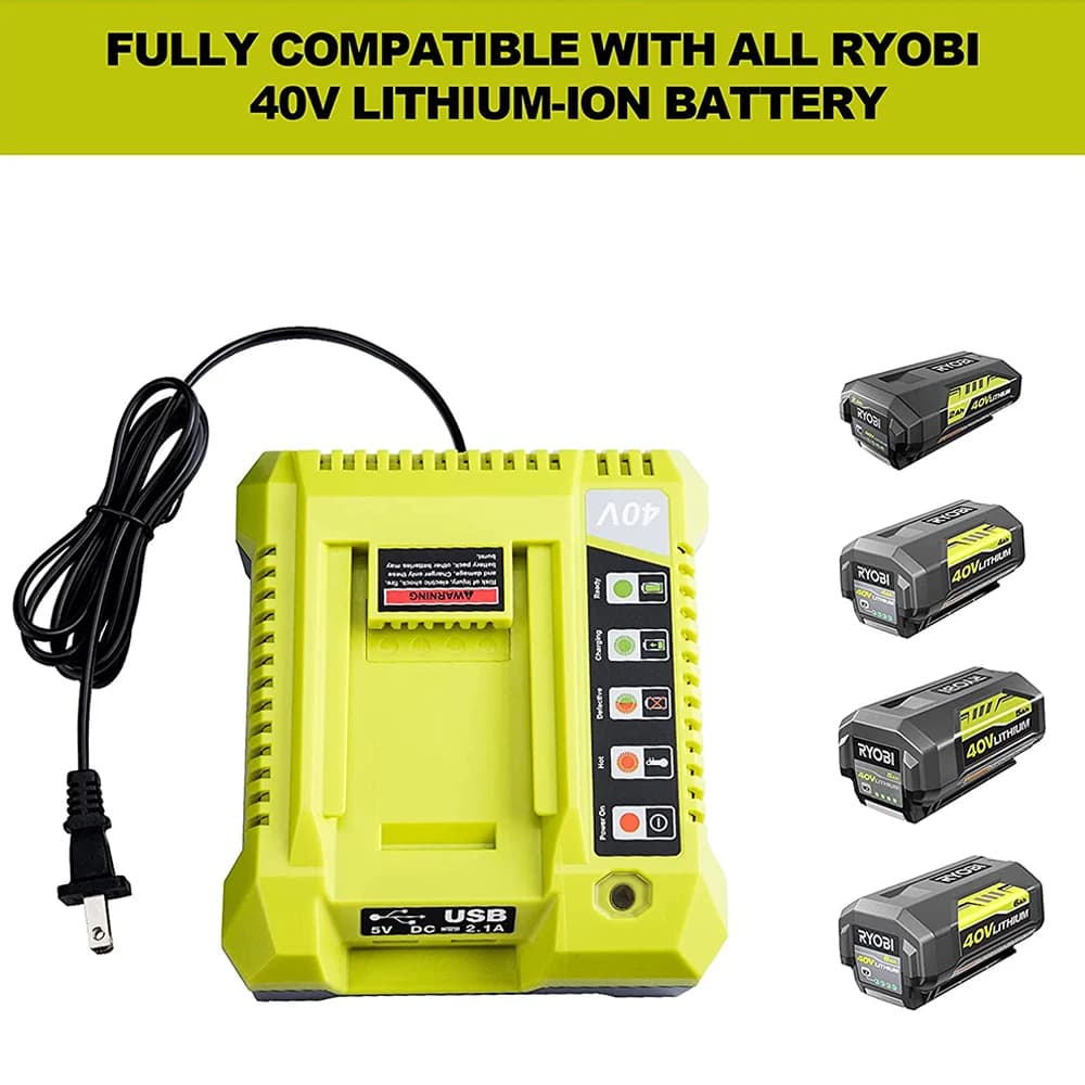 Chargeur de batterie au lithium-ion, pour Ryobi 40V, pour Eddie ion OP4050A, OP4015, OP4026, OP4030,